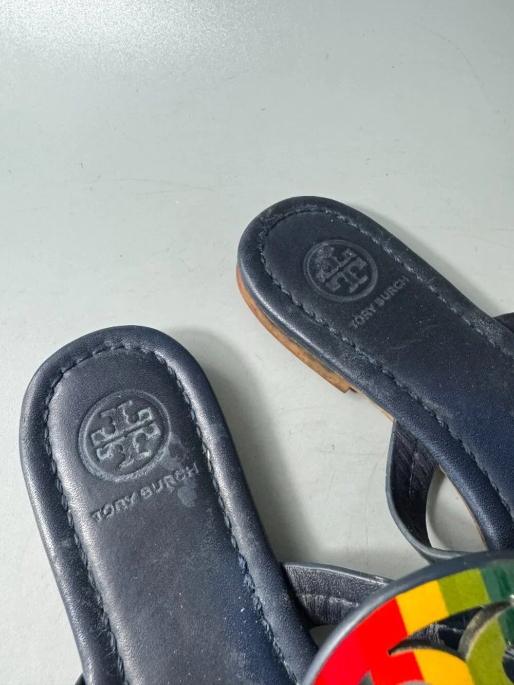 Tory Burch Miller Rainbow Flat Sandals Sz 6.5